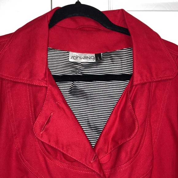 SCHWIING women’s coat absolutely gorgeous red coat with beautiful detailing - Picture 7 of 16